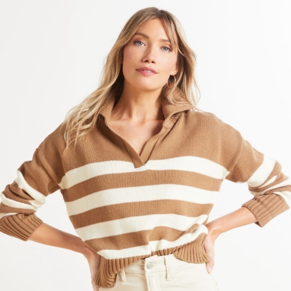 Stitches and Stripes Charleston Collared Pullover
